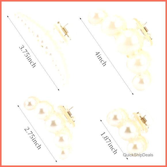 Pearl Hair Claw Clips for Thick Thin Curly Hair Accessories - Picture 2 of 6